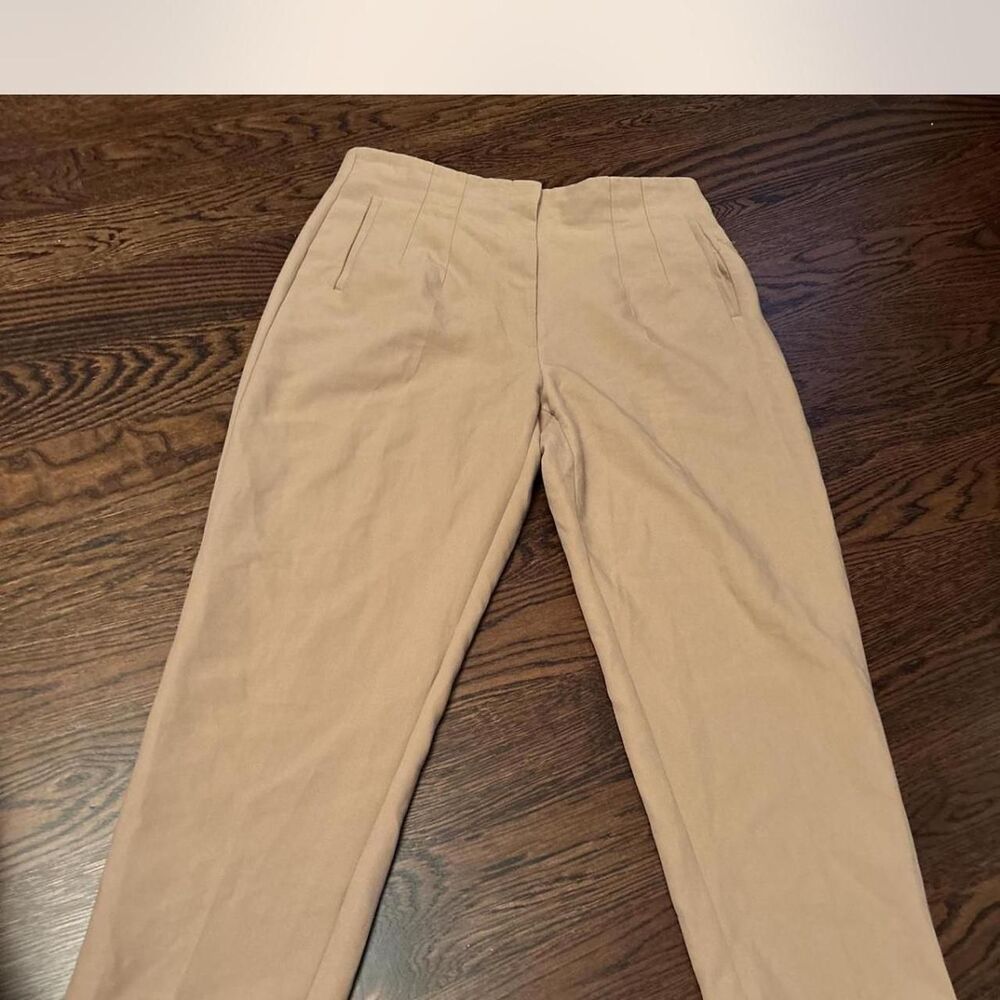 Zara Women's Tan and Cream Tailored-trousers